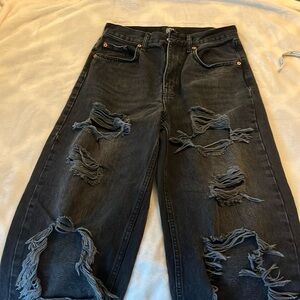 BDG black high-rise, baggy jeans, size 28